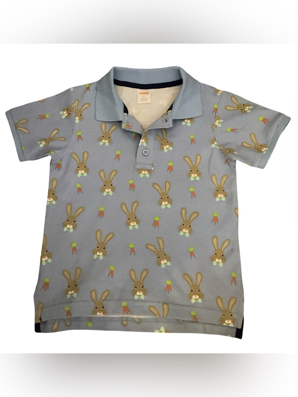 Gymboree Bunny Rabbit Polo Shirt Boys 4T Easter Spring Blue Collared Tee